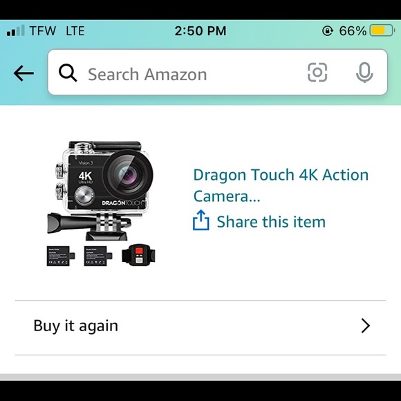 Dragon touch waterproof camera with all attachments and charger brand new